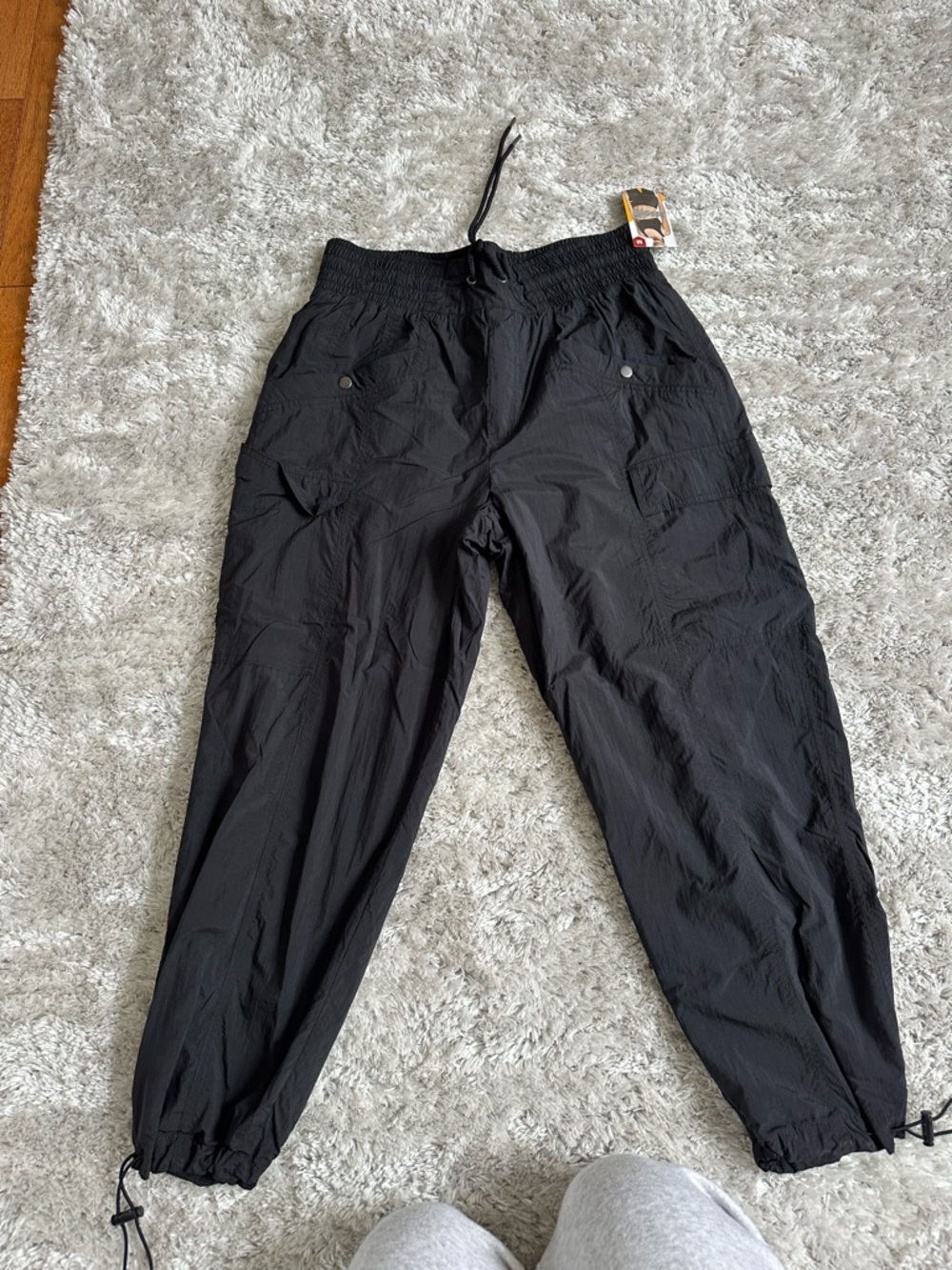 Avia Black Men's Lightweight Drawstring Cargo Joggers